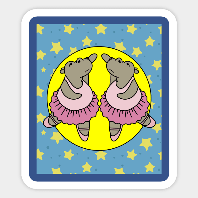 Dancing Ballerina Ballet Hippopotamus Sticker by flofin